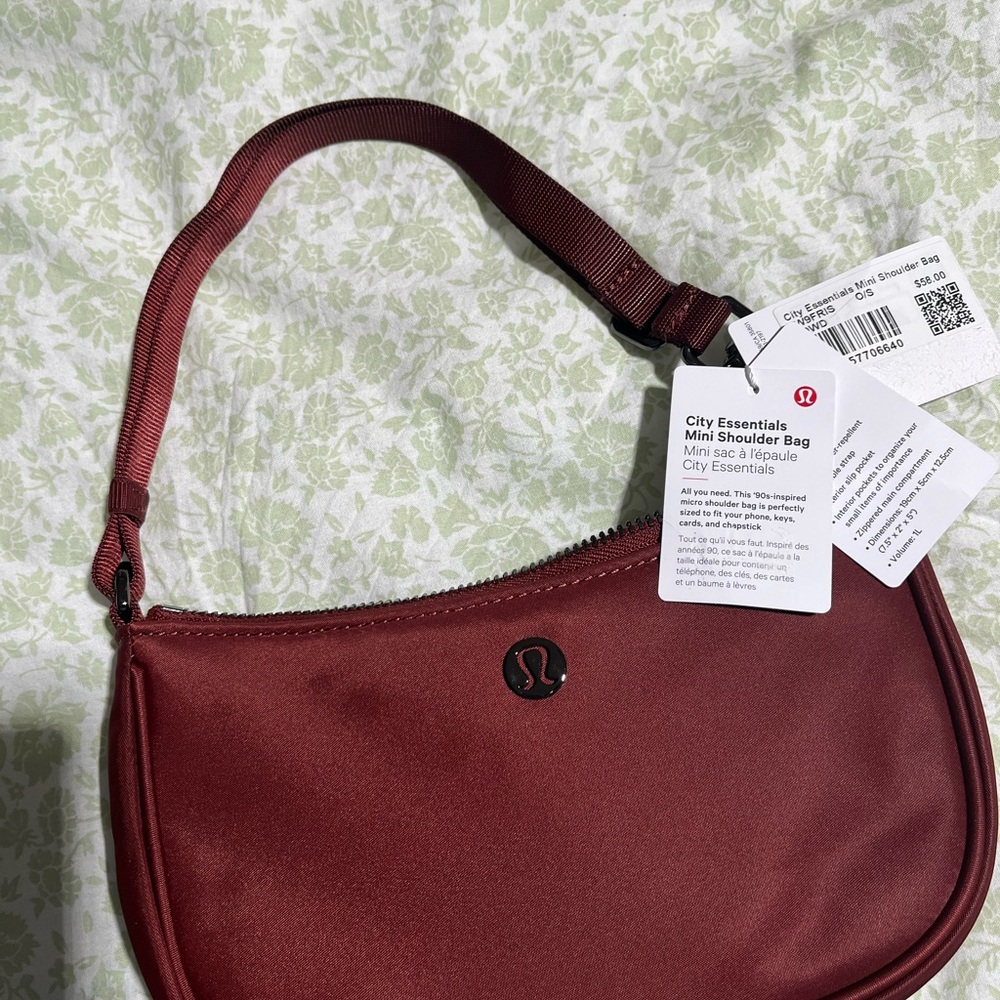 lululemon city essentials mini Burgundy Shoulder Bag